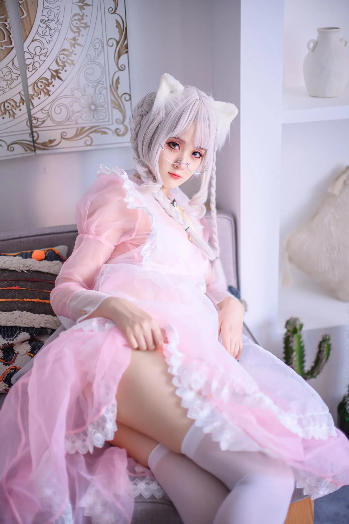 Akisoso秋楚楚 – NO.23 -粉色透明女仆 [21P]插图8
